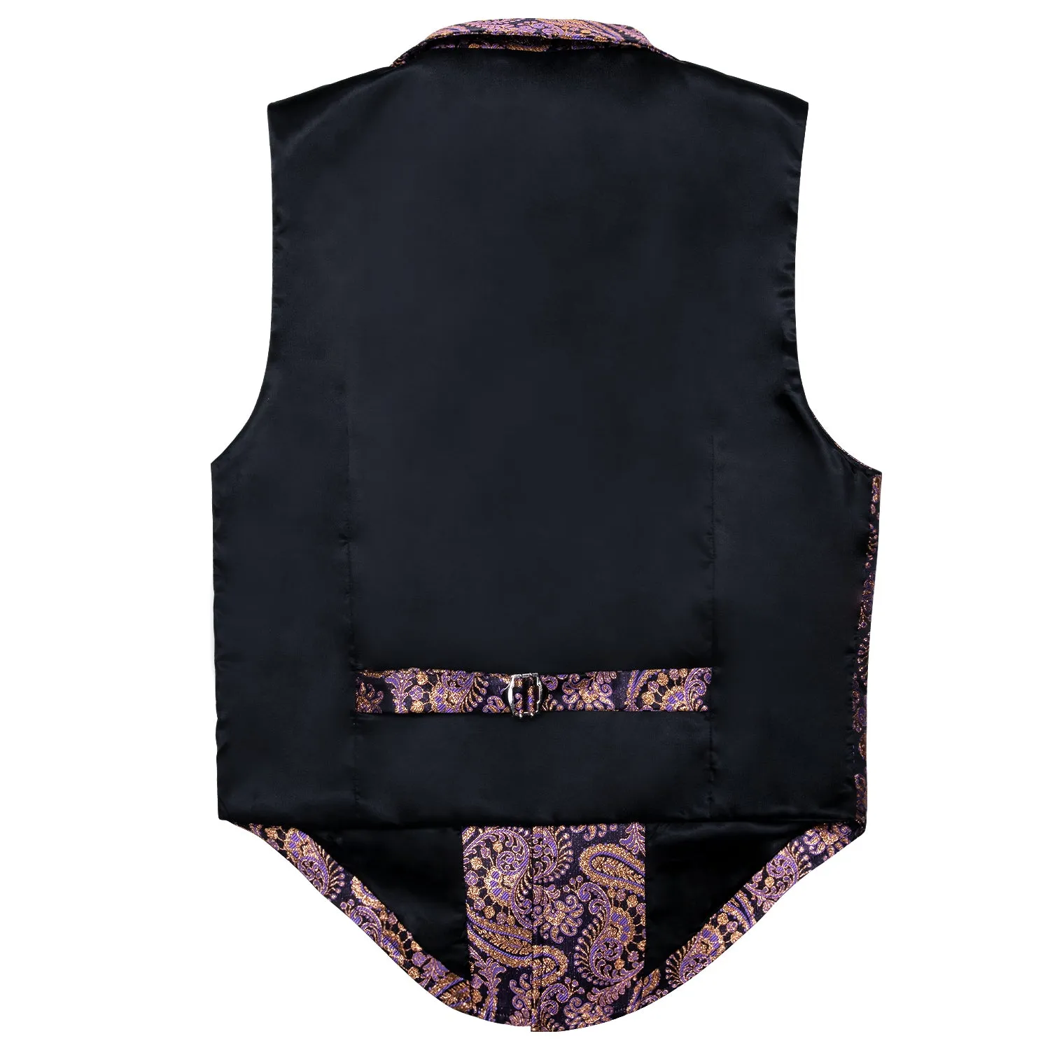 Cyber Monday Flash Sale Barry Wang Luxury Men's Novelty Purple Blue Paisley Silk Formal Vest sold by Barrywang product image thumbnail 4