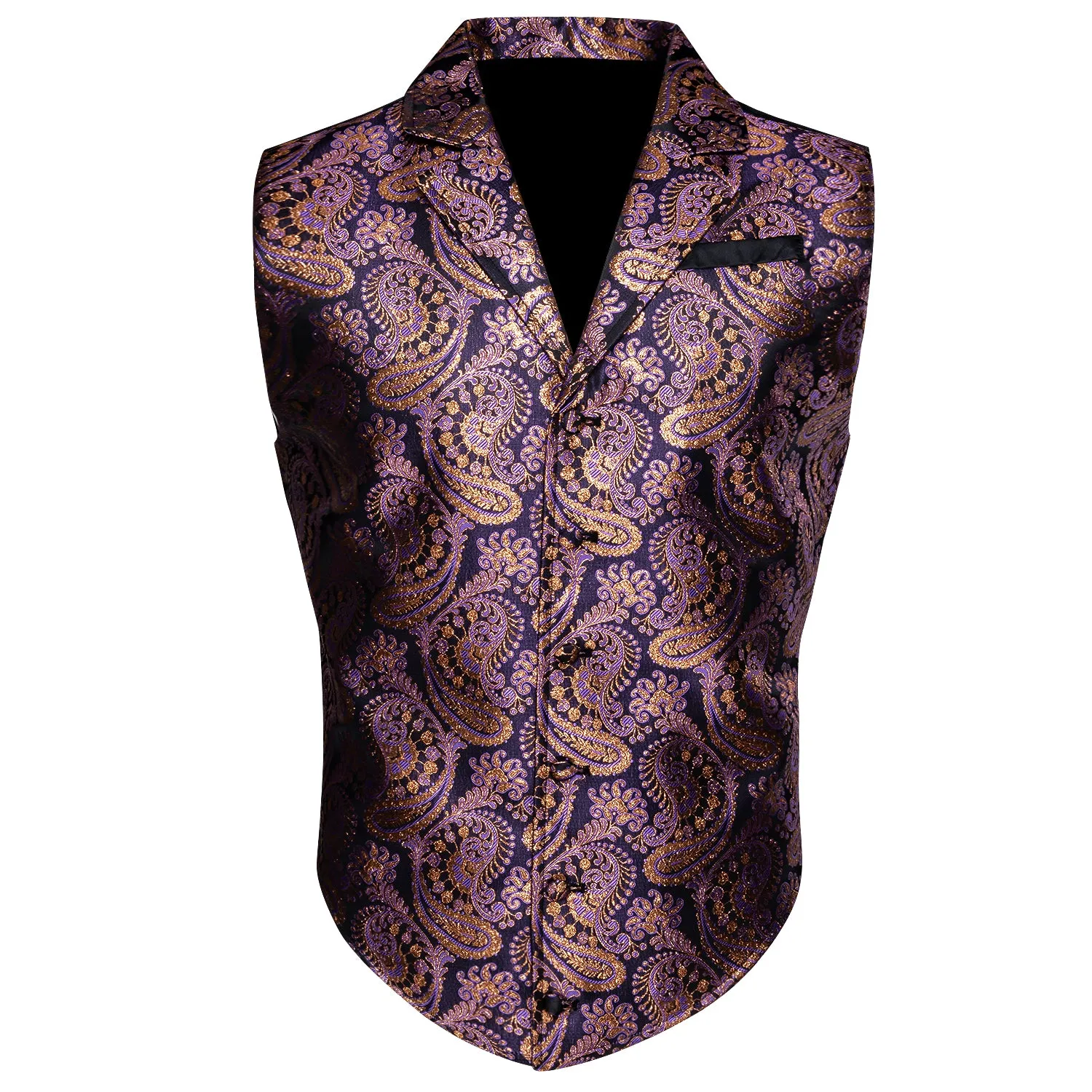 Cyber Monday Flash Sale Barry Wang Luxury Men's Novelty Purple Blue Paisley Silk Formal Vest sold by Barrywang product image thumbnail 2