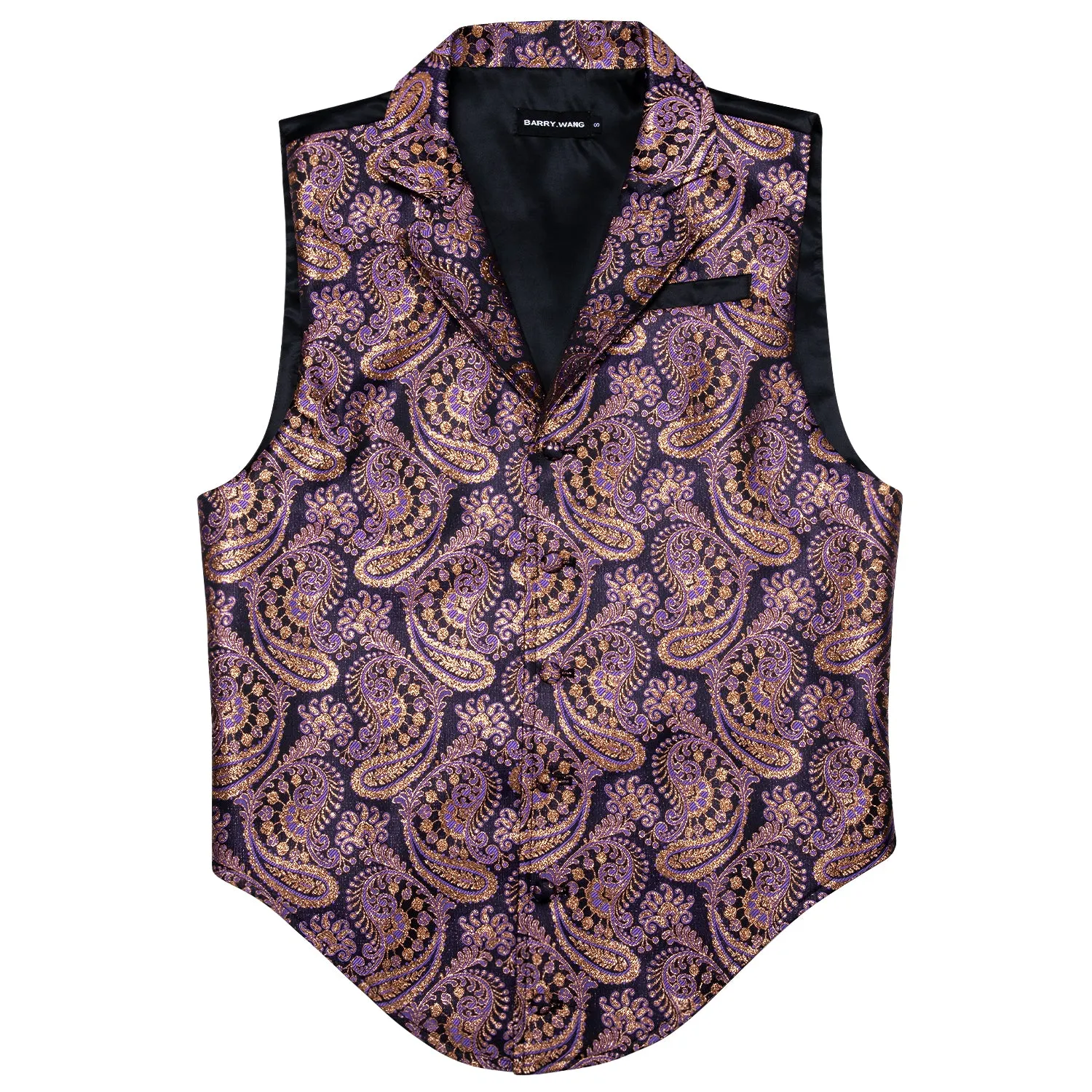 Cyber Monday Flash Sale Barry Wang Luxury Men's Novelty Purple Blue Paisley Silk Formal Vest sold by Barrywang product image thumbnail 3