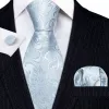 Barry Wang Mens White Peony Flower Silk Tie Handkerchief Cufflinks Set sold by Barrywang