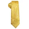 Barry. Wang Golden Yellow Paisley Tie Pocket Square Cufflinks Set Ties for Men sold by Barrywang
