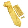 Barry. Wang Golden Yellow Paisley Tie Pocket Square Cufflinks Set Ties for Men sold by Barrywang