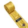 Barry. Wang Golden Yellow Paisley Tie Pocket Square Cufflinks Set Ties for Men sold by Barrywang