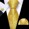 Barry. Wang Golden Yellow Paisley Tie Pocket Square Cufflinks Set Ties for Men sold by Barrywang