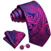 Barry.Wang Purple Blue Floral Tie Pocket Square Cufflinks Set Silk Mens Ties sold by Barrywang