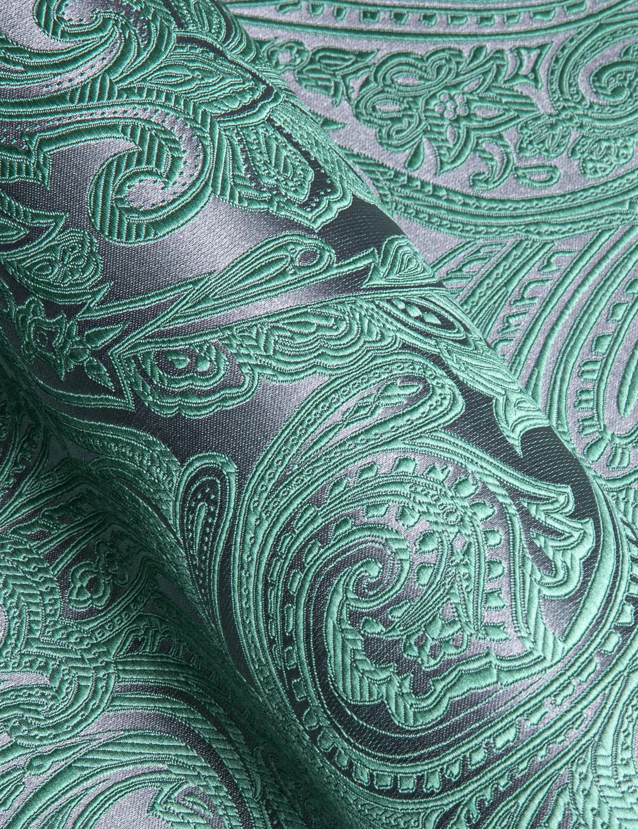 Barry.Wang Green Paisley Men's Designer Shirt Long Sleeve Button Up Shirt sold by Barrywang product image thumbnail 5