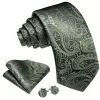 Barry Wang Paisley Tie Grey and Sage Green Paisley Pattern Tie Set sold by Barrywang