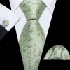 Barry Wang Mens Sage Green Floral Tie Wedding Necktie Set sold by Barrywang