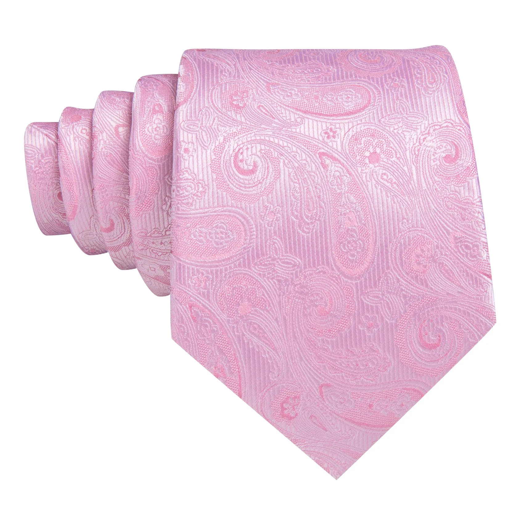 Barry Wang Classic Rose Pink Paisley Tie Handkerchief Cufflinks Set sold by Barrywang product image thumbnail 4