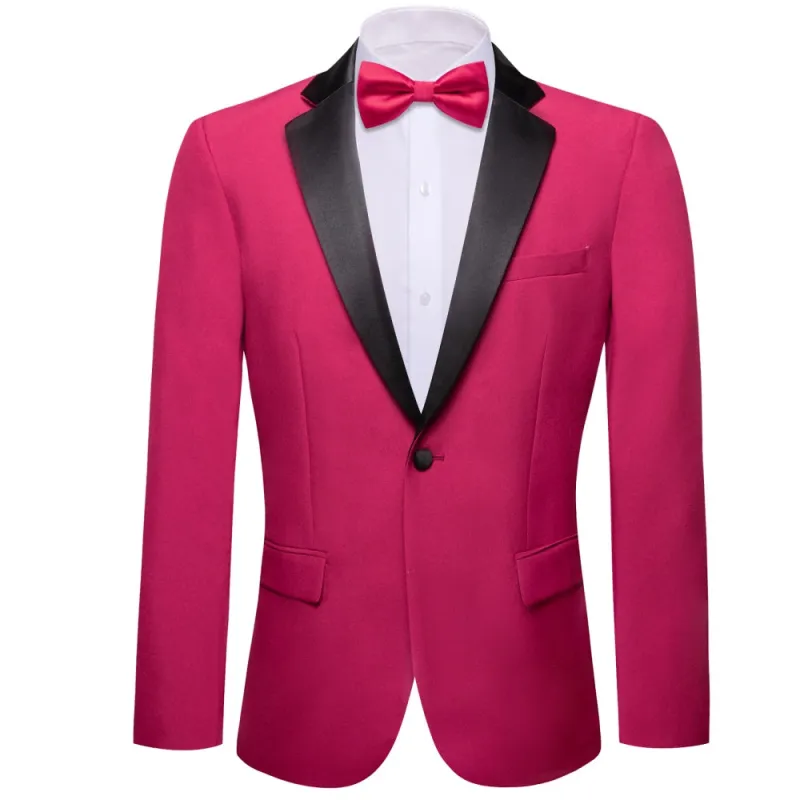 Barry. Wang Ruby Silk Nothched Lapel Wedding Suit Men's Top sold by Barrywang