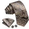 Barry. Wang Cream Blue Paisley Tie Mens Silk Tie Pocket Square Cufflinks Set sold by Barrywang
