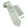 Barry Wang Sage Green Plaid Novelty Tie Mens Silk Tie Pocket Square Cufflinks Set sold by Barrywang