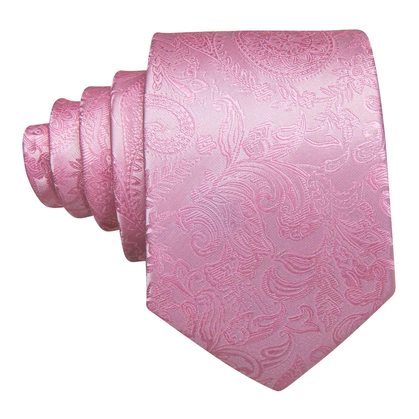 Barry Wang Pink Paisley Silk Men's Necktie Handkerchief Cufflinks Set sold by Barrywang product image thumbnail 5