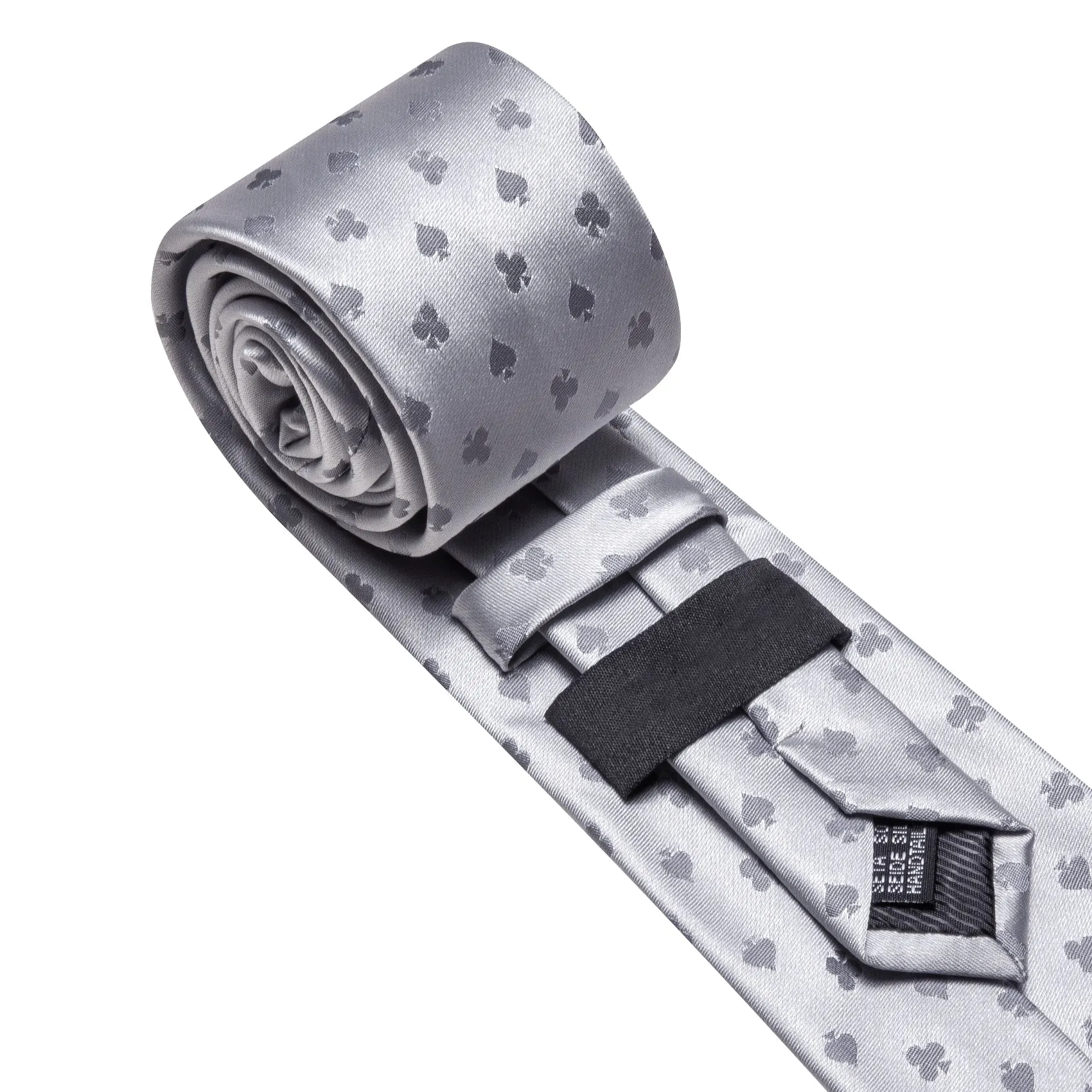 Barry. Wang Silver Tie Novelty Polka Dots Tie Pocket Square Cufflinks Set For Men sold by Barrywang product image thumbnail 4