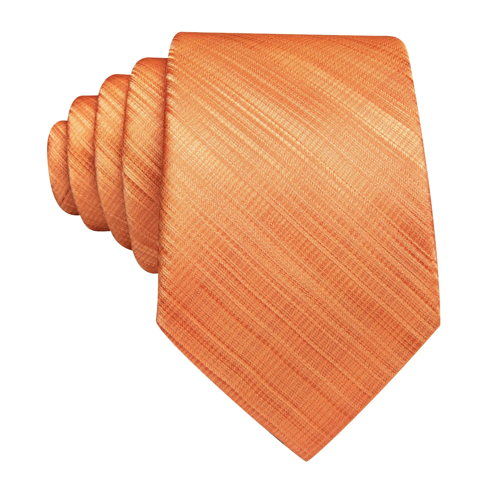 Barry. Wang Dark Orange Tie Solid Tie Pocket Square Cufflinks Set For Men sold by Barrywang product image thumbnail 3