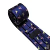 Barry Wang Dark Blue Tie Animal Tie Silk Tie Pocket Square Cufflinks Set For Men sold by Barrywang