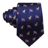 Barry Wang Dark Blue Tie Animal Tie Silk Tie Pocket Square Cufflinks Set For Men sold by Barrywang