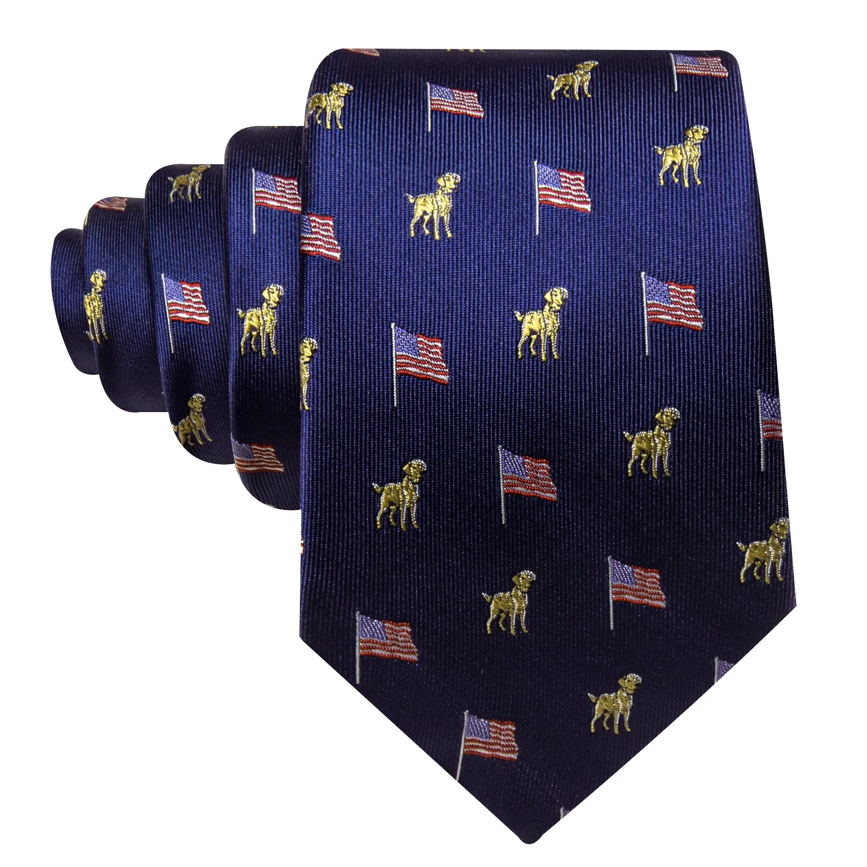 Barry Wang  Dark Blue Tie Animal Tie Silk Tie Pocket Square Cufflinks Set For Men sold by Barrywang product image thumbnail 3