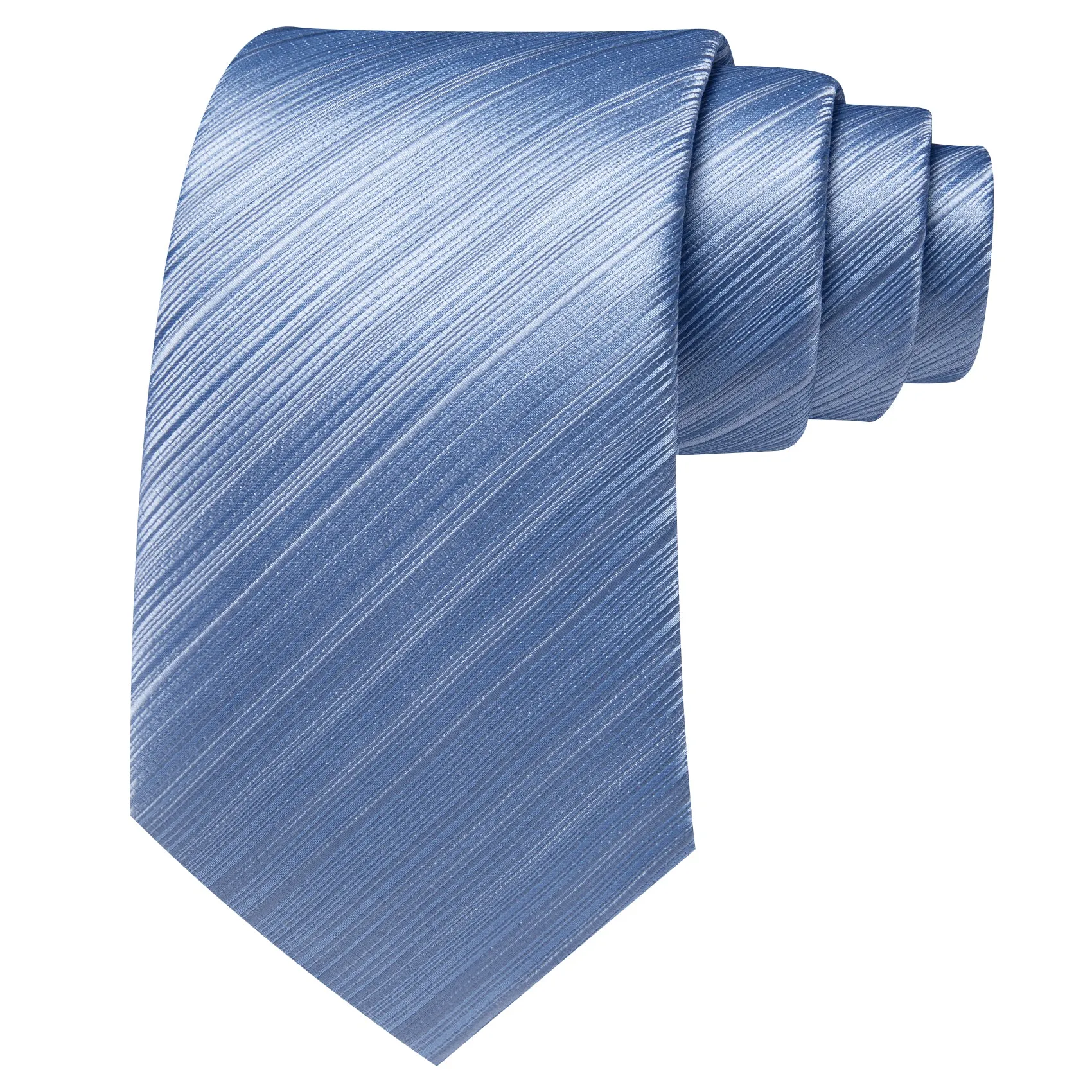 Barry. Wang Blue Tie Striped Tie Silk Tie Pocket Square Cufflinks Set For Men sold by Barrywang product image thumbnail 4