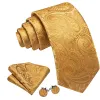 Barry. Wang Gold Paisley Ties for Men Silk Soft Necktie Set sold by Barrywang