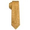 Barry. Wang Gold Paisley Ties for Men Silk Soft Necktie Set sold by Barrywang