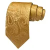 Barry. Wang Gold Paisley Ties for Men Silk Soft Necktie Set sold by Barrywang