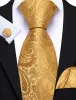 Barry. Wang Gold Paisley Ties for Men Silk Soft Necktie Set sold by Barrywang
