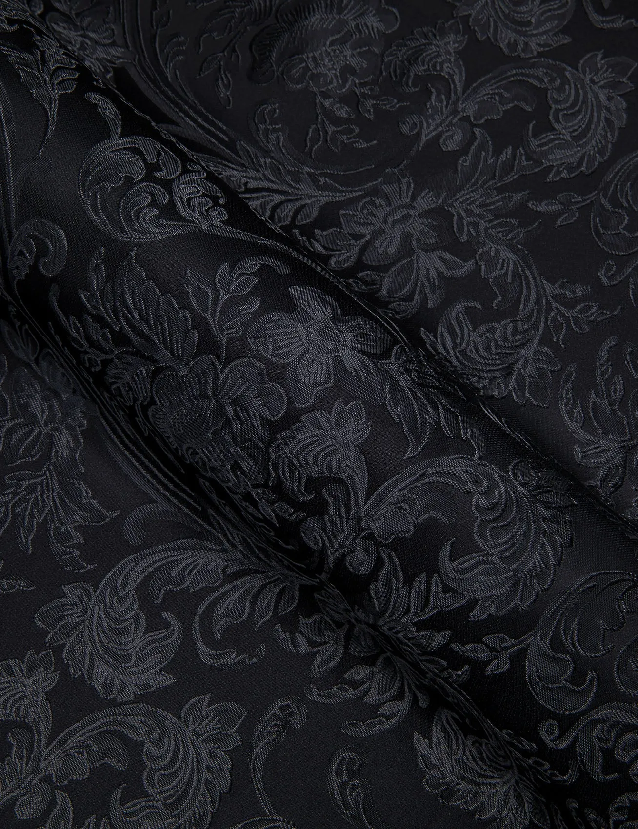 Barry. Wang Black Floral Shirt Silk Long Sleeve Collar Dress Shirt For Men sold by Barrywang product image thumbnail 3