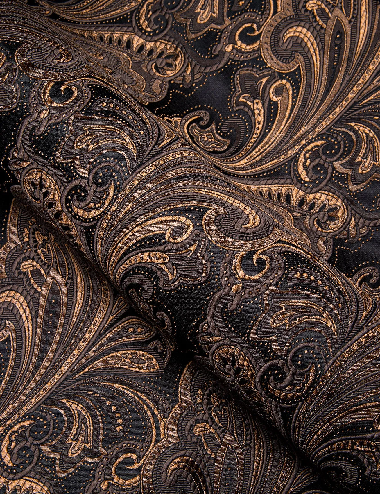 Barry. Wang Brown Floral Shirt Long Sleeve Collar Silk Dress Shirt for Men sold by Barrywang product image thumbnail 3