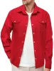 Barry Wang Men's Ruby Red Long Sleeve Shirt Button Down Solid Corduroy Dress Shirt sold by Barrywang