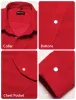 Barry Wang Men's Ruby Red Long Sleeve Shirt Button Down Solid Corduroy Dress Shirt sold by Barrywang
