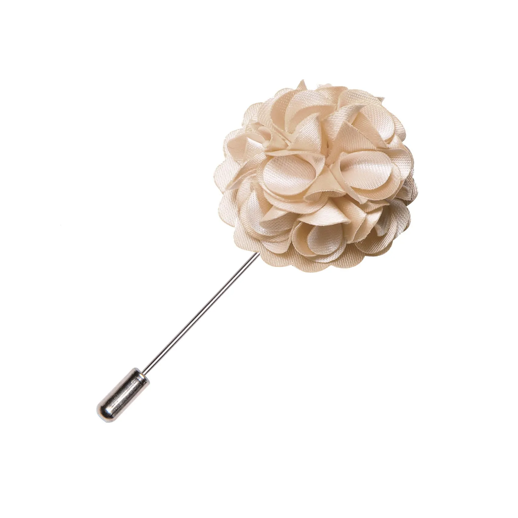 Barry. Wang Wedding Brooch Men Fashion Beige Flower Lapel Pin sold by Barrywang