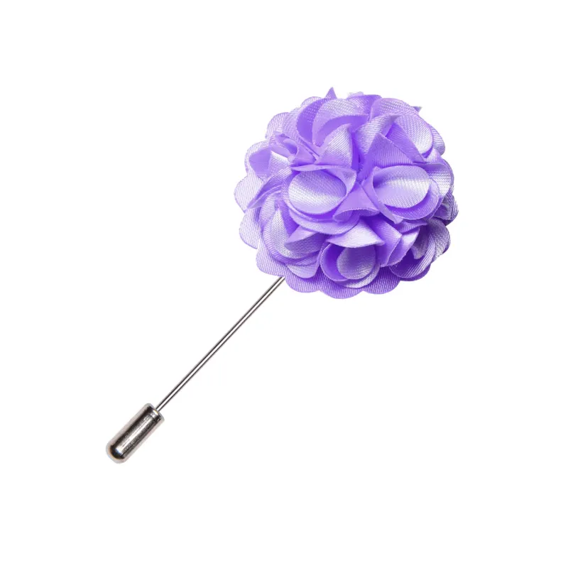 Barry Wang Wedding Brooch Men Fashion Light Purple Flower Lapel Pin sold by Barrywang