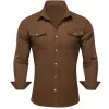 Barry. Wang BarryWang Mens Corduroy Shirt Brown Long Sleeves Classic Flannel Shirt Button Down Shirt Jacket Tops sold by Barrywang