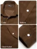 Barry. Wang BarryWang Mens Corduroy Shirt Brown Long Sleeves Classic Flannel Shirt Button Down Shirt Jacket Tops sold by Barrywang