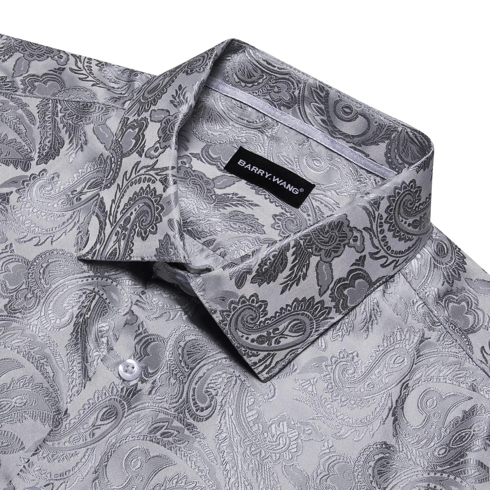 Barry. Wang Mens Silk Shirts Floral Paisley Button Down Dress Shirt for Men Western Cowboy Shirt sold by Barrywang product image thumbnail 4