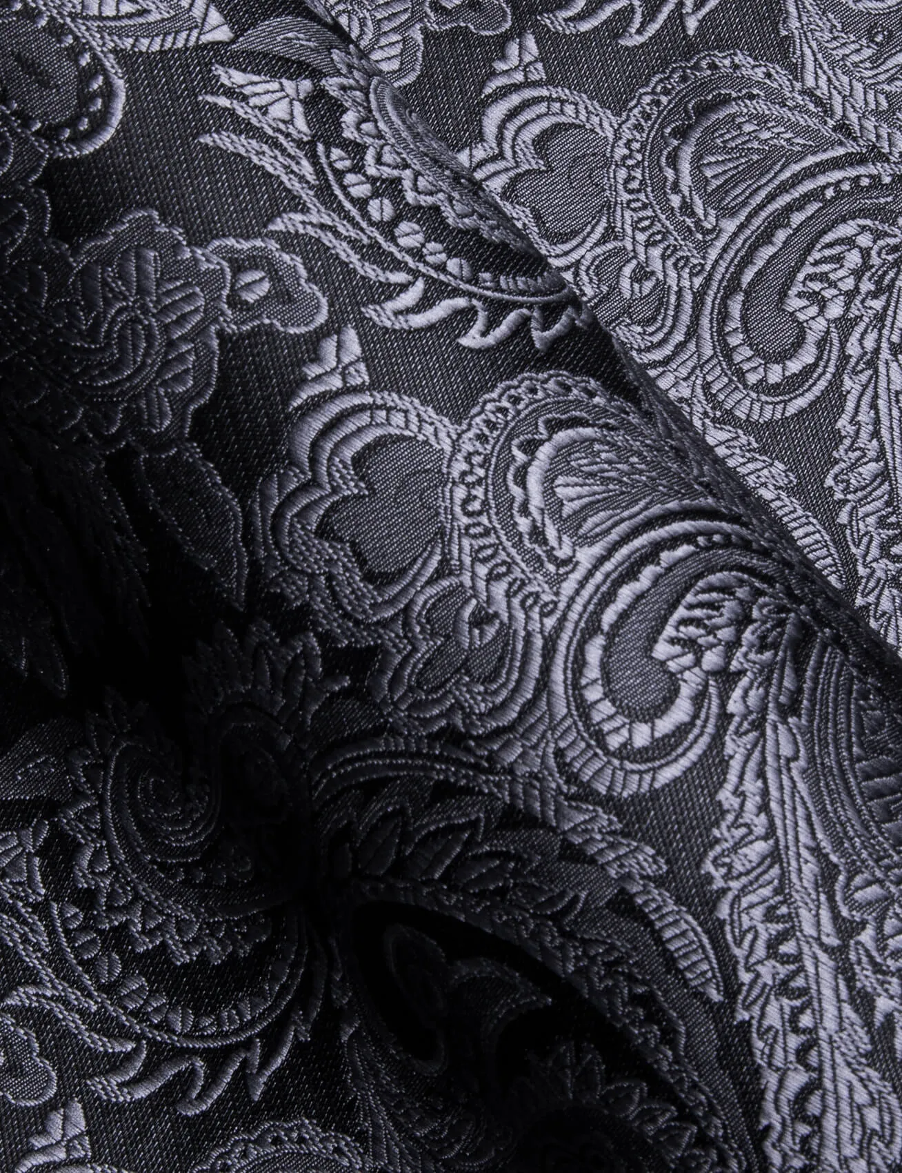 Barry. Wang Button Down Shirt Dim Grey Paisley Silk Long Sleeve Dress Shirt for Men sold by Barrywang product image thumbnail 5