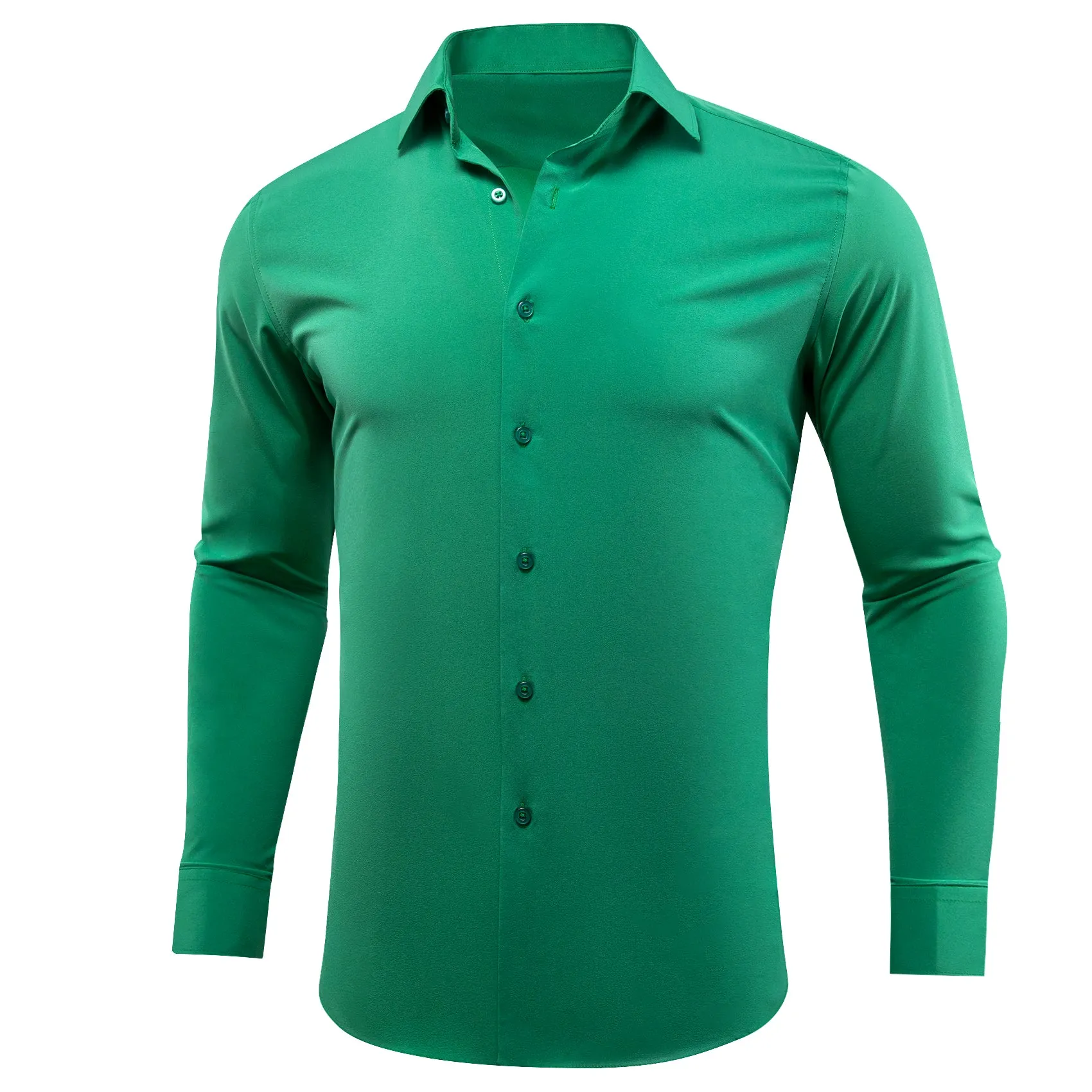 Barry.wang Seagreen Solid Silk Shirt Flash Sale sold by Barrywang product image thumbnail 2