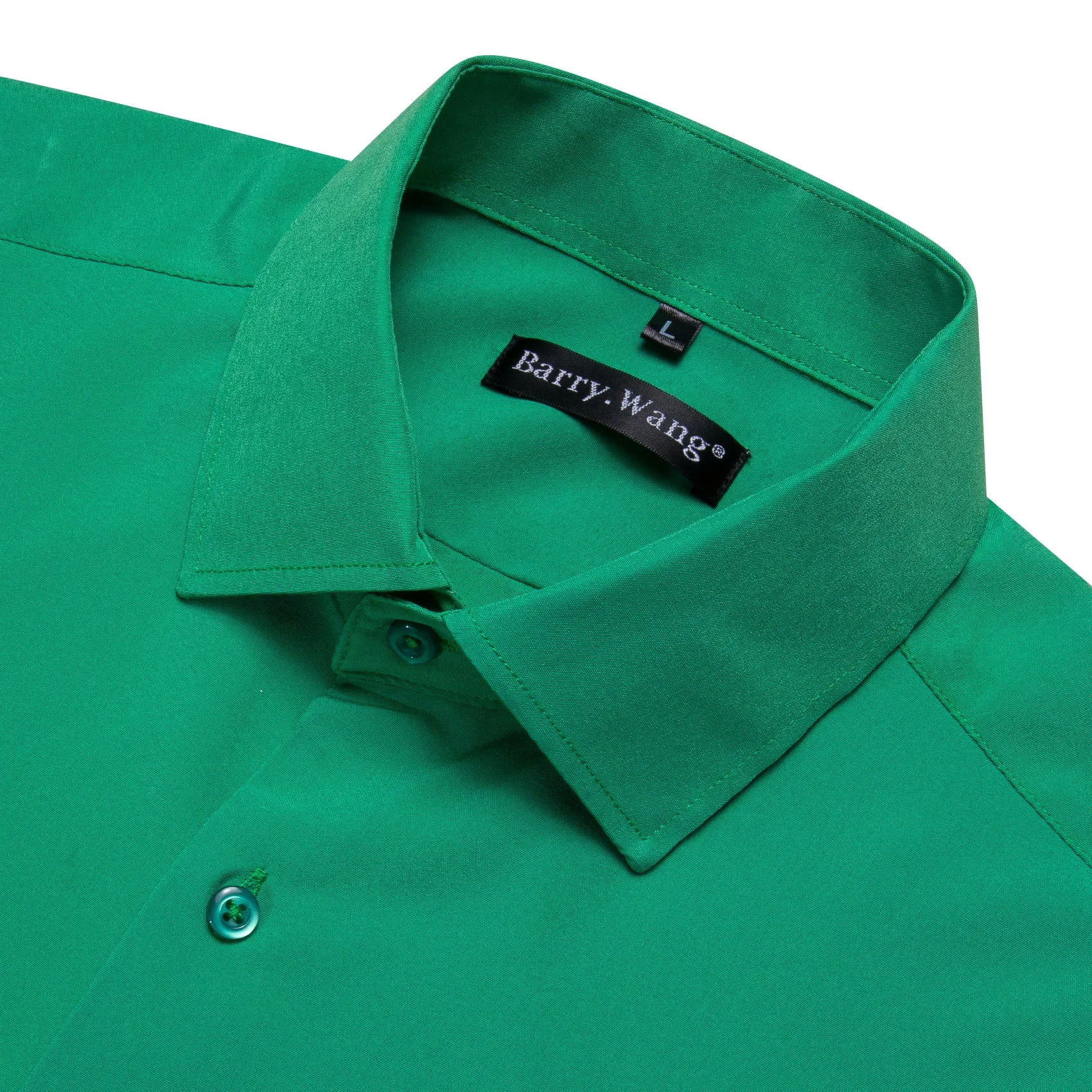 Barry.wang Seagreen Solid Silk Shirt Flash Sale sold by Barrywang product image thumbnail 4