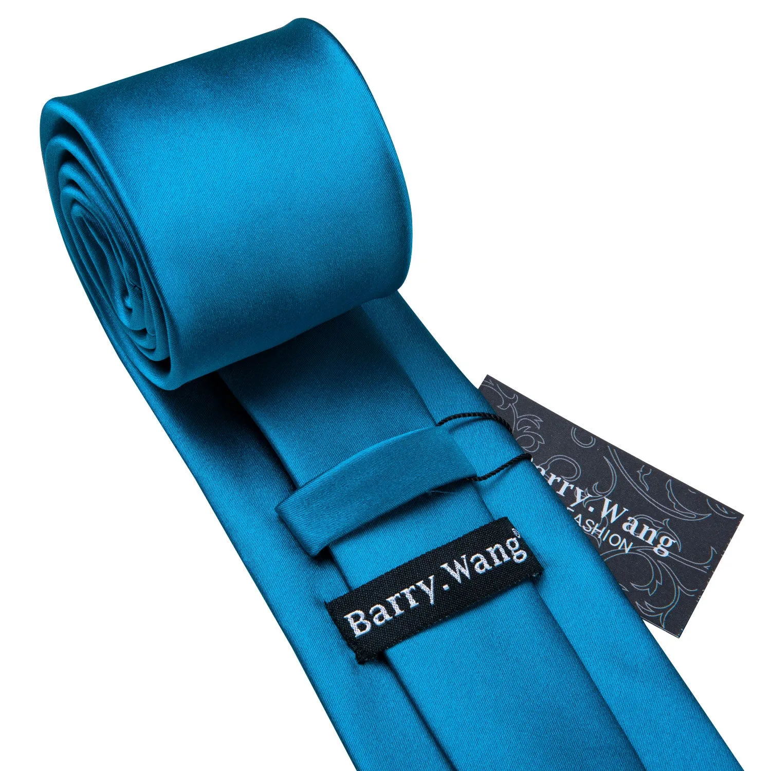 Teal Solid Tie Hanky Cufflinks Set Flash Sale sold by Barrywang product image thumbnail 5