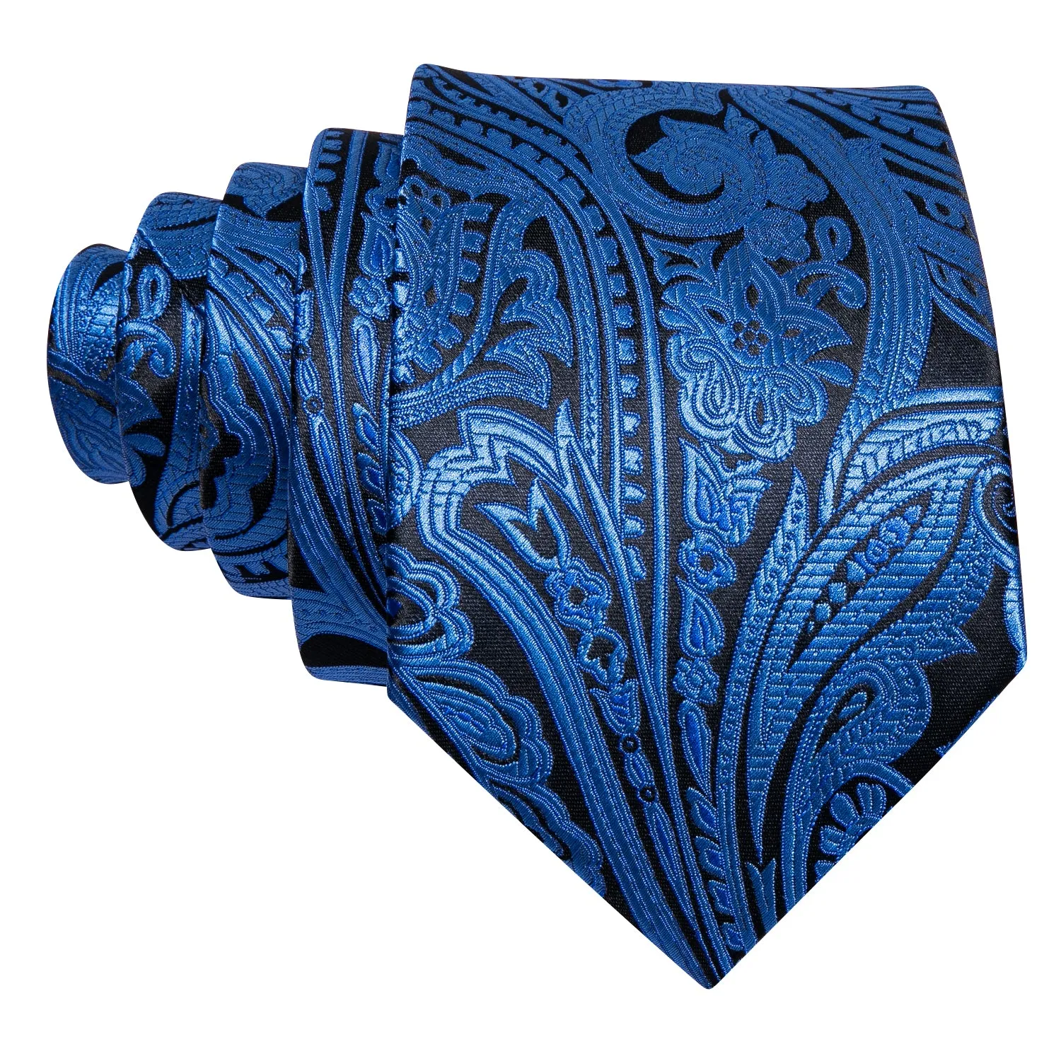 Deep Blue Paisley Silk Tie Hanky Cufflinks Set Flash Sale sold by Barrywang product image thumbnail 4