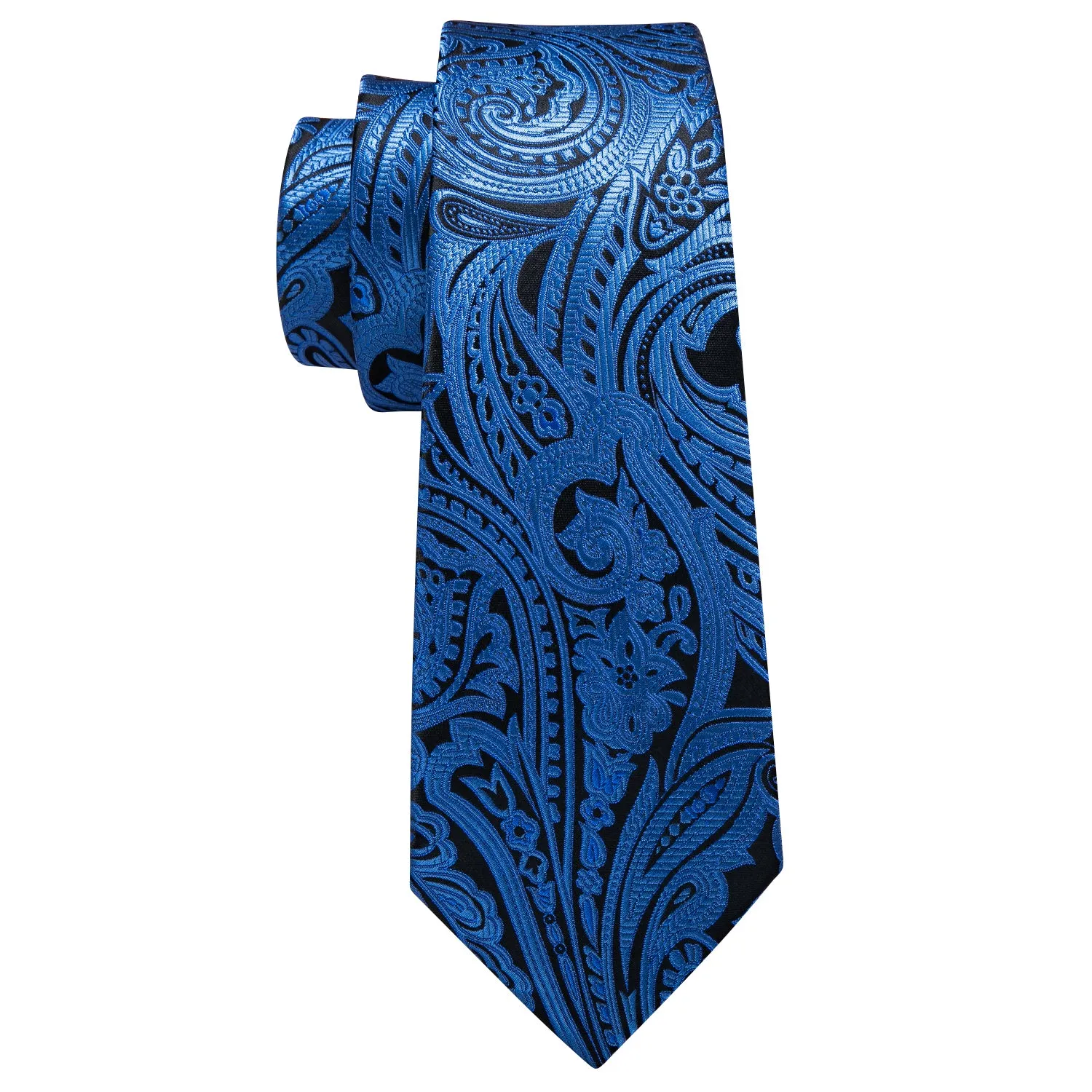 Deep Blue Paisley Silk Tie Hanky Cufflinks Set Flash Sale sold by Barrywang product image thumbnail 5