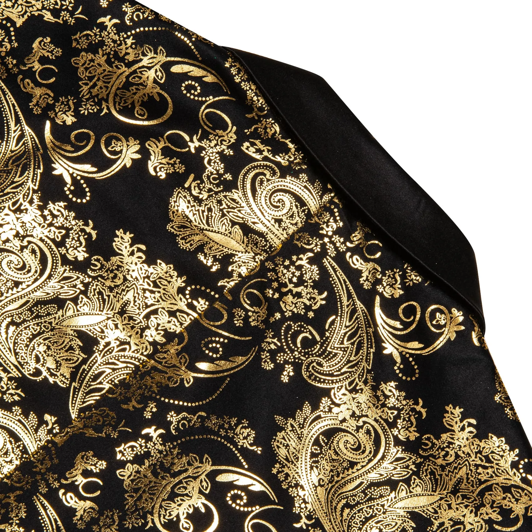 Barry. Wang Men's Blazer Black Notched Lapel Gold Paisley Suit Top sold by Barrywang product image thumbnail 5