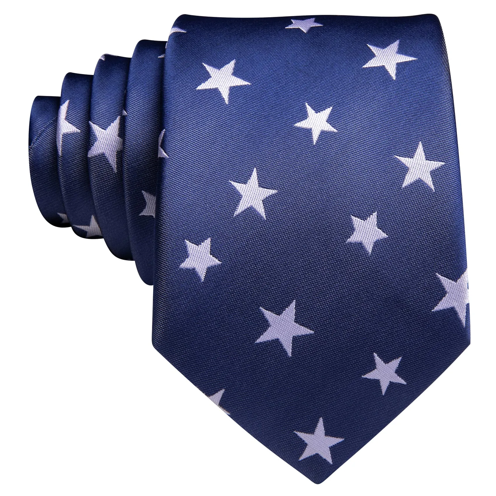 Barry Wang Blue White Star Ties for Men Independence Day Mens Tie Set sold by Barrywang product image thumbnail 3
