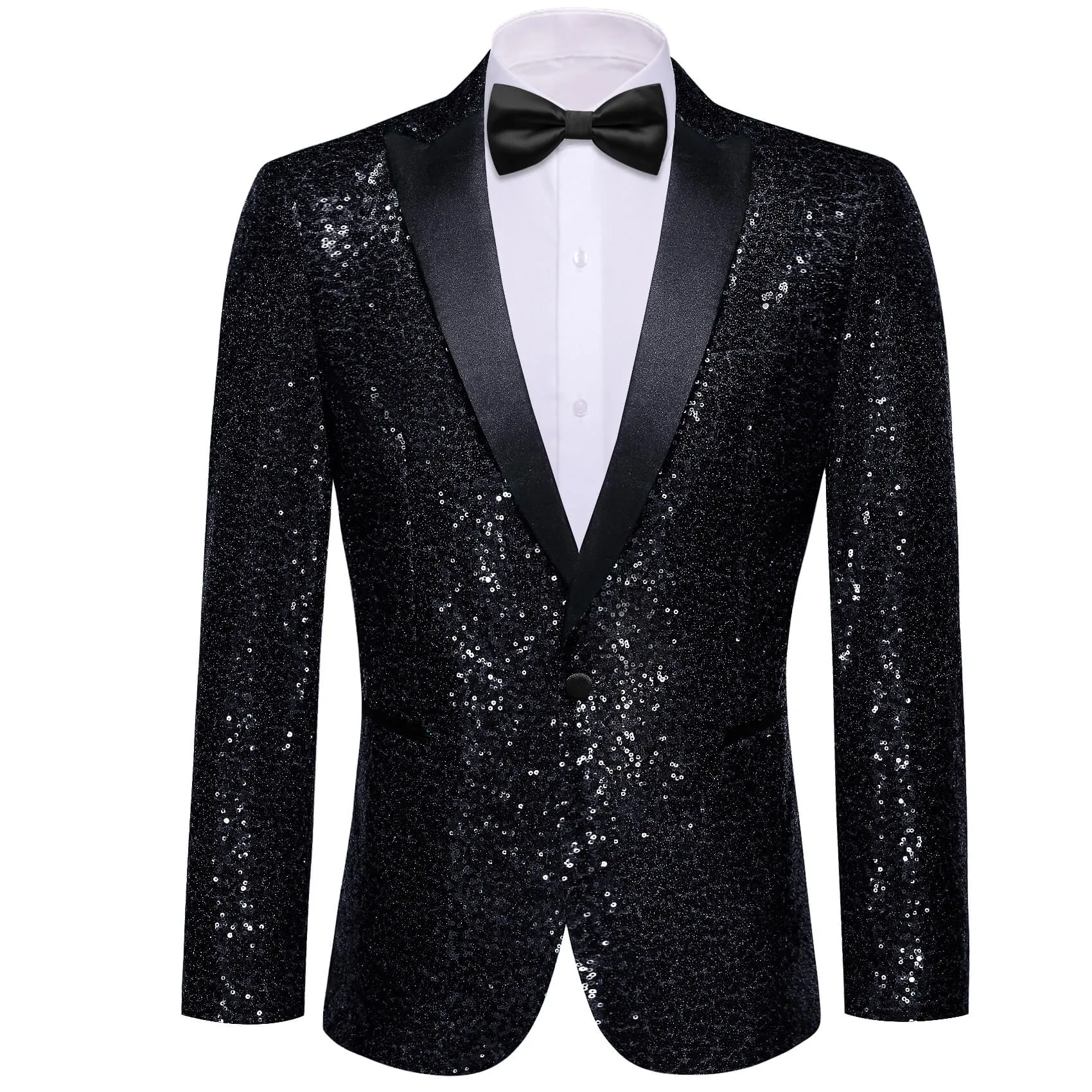 Barry. Wang Mens Black Shining Sequin Suit Blazer Wedding Party Prom Tailcoat sold by Barrywang