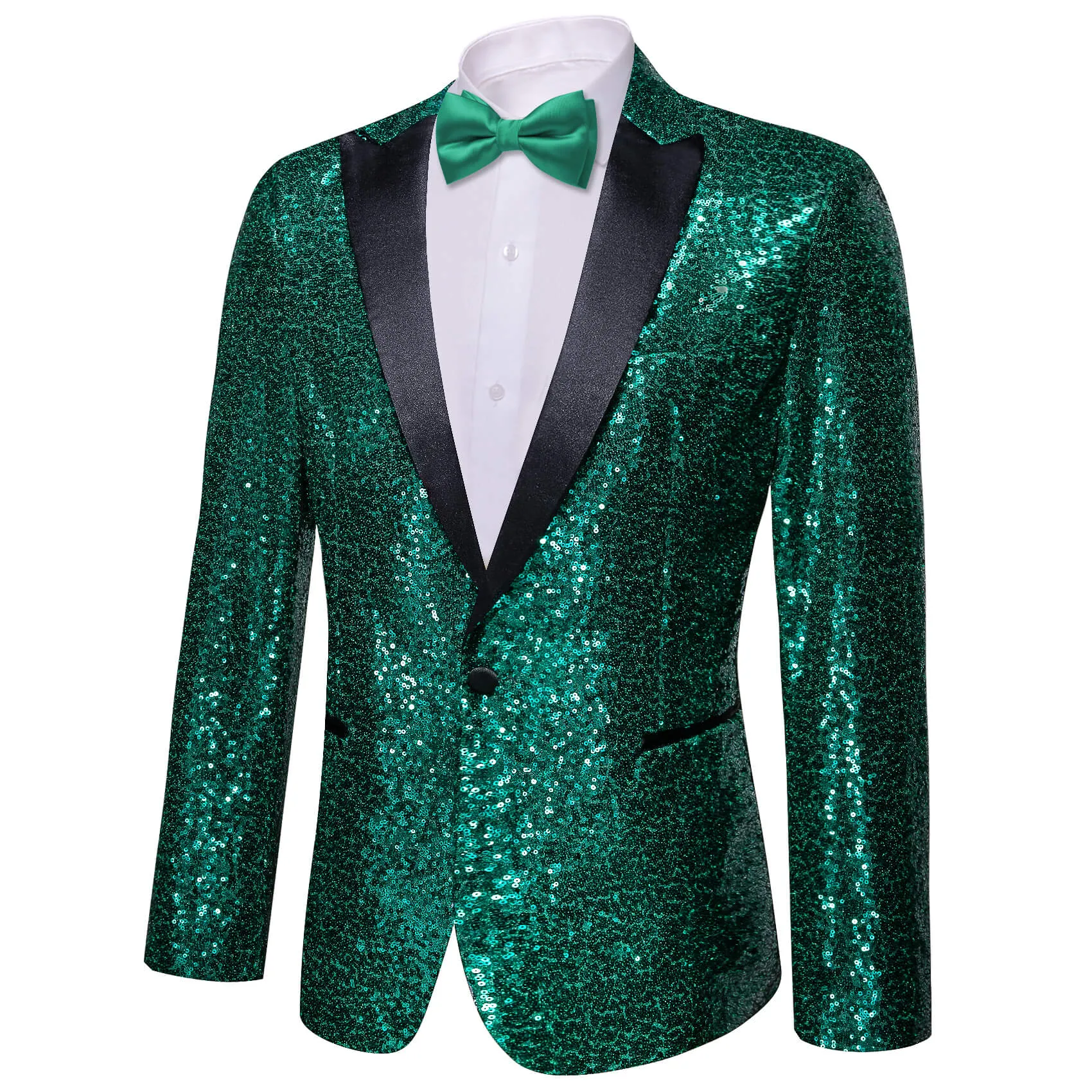 Barry. Wang Sequin Blazer Men-Tuxedo Green Jacket Sequin Green Suit Men Sport Coats sold by Barrywang product image thumbnail 2