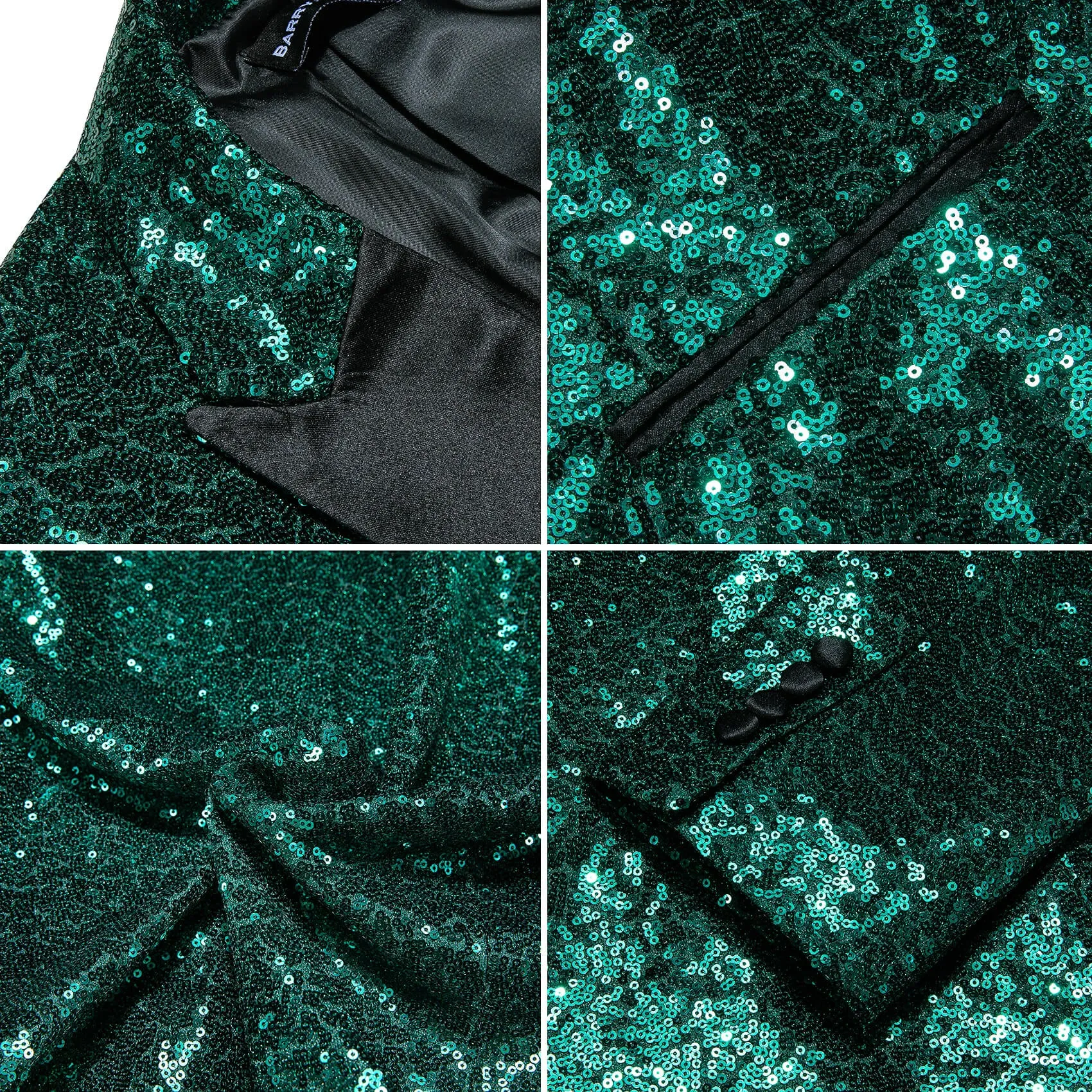 Barry. Wang Sequin Blazer Men-Tuxedo Green Jacket Sequin Green Suit Men Sport Coats sold by Barrywang product image thumbnail 4