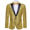 Barry Wang Men's Sequins Suit Shiny Gold Jacket Party Tuxedo Prom Festival Costume sold by Barrywang