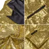 Barry Wang Men's Sequins Suit Shiny Gold Jacket Party Tuxedo Prom Festival Costume sold by Barrywang