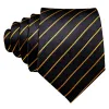 Barry Wang VIP Exclusive Gold Stripe Black Formal Tie Pocket Square Cufflinks Set sold by Barrywang